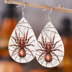 Halloween Spider in Web Earrings
